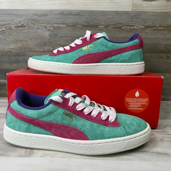 Puma Shoes - Puma Suede Womens Size 8 Sneakers Multi-Color Teal Pink Purple 355110